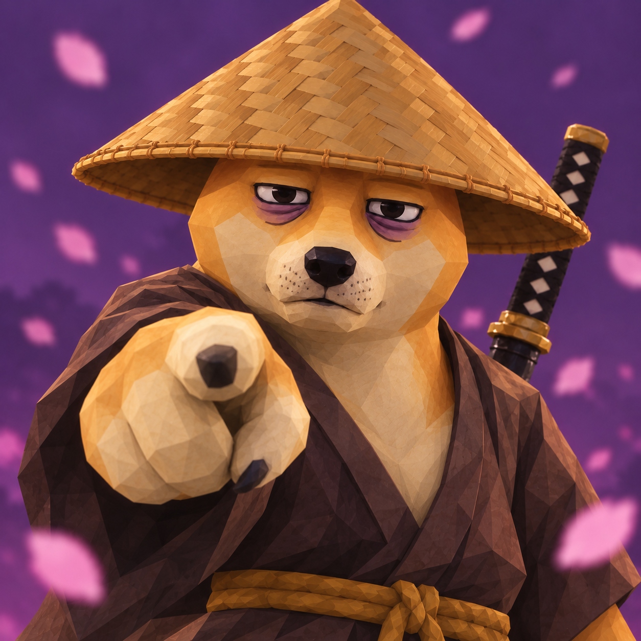 UNGOON in a brown robe and straw hat, pointing directly at you with a deeply unimpressed stare